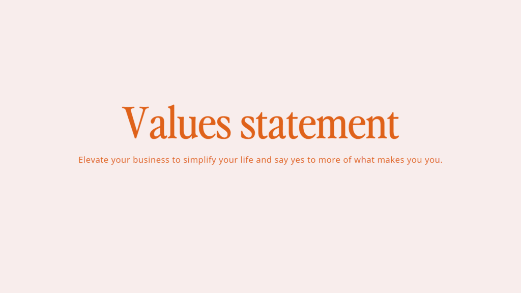 Brand values statement for a Showit website template shop. Screenshot from the brand's brand and messaging guide.